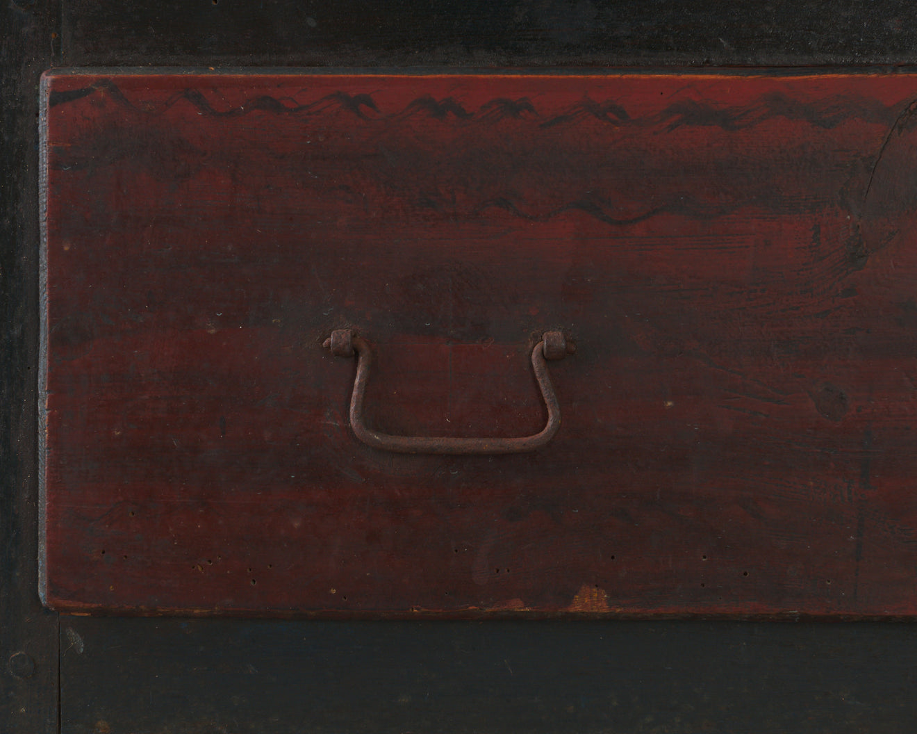 FAUX GRAIN PAINTED CHEST WITH TABLE, SWEDISH C1850